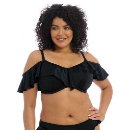 Top Bikini Volantes Plain Sailing Black Elomi Swim Ss Inimar