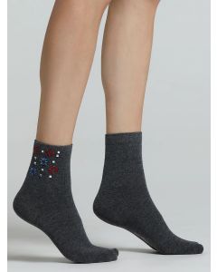 calcetines algodon color gris antracita