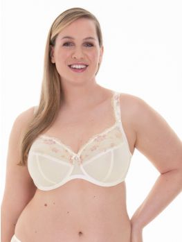 frente sujetador talla grande, color blanco cristal