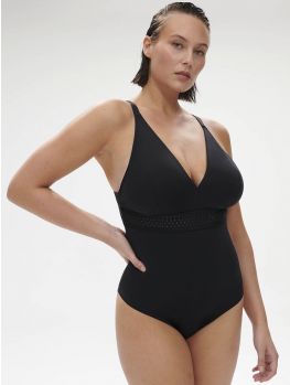 Bañador mujer Simone Perele Hoya con aros 1EAB17 Negro