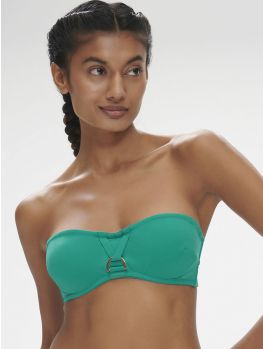 top bikini sin tirantes color verde agua