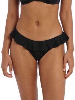 braguita de bikini con volante, color negro liso