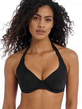 bikini halter, color negro liso