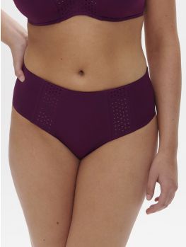 bikini braga alta color mora, modelo talla 4