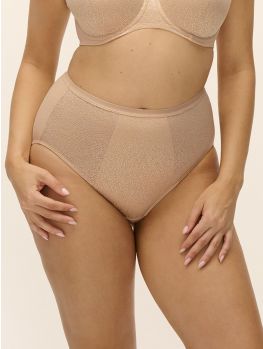Braga alta Fantasie Demure beige, vista frontal sobre modelo