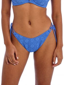 bikini braga brasileña atada a las caderas, color azul