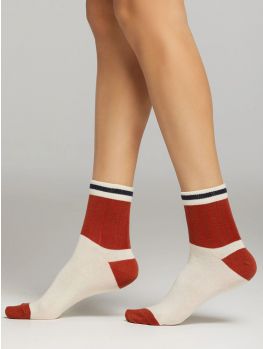 calcetines algodon mujer, modelo Georgia color Avorio