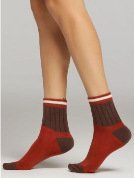 calcetines algodon mujer, modelo Georgia color Paprika
