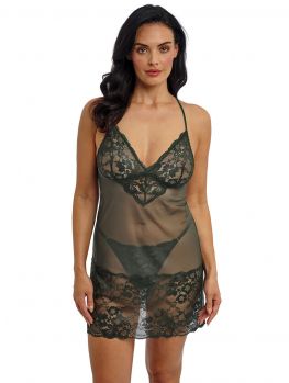 Camison lencero Wacoal Natsuki Lace Verde Juniper