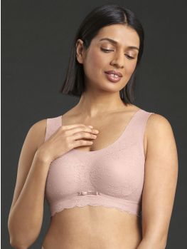 bralette de encaje sin aros, color rosa palo