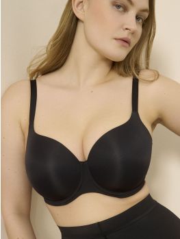 sujetador reductor negro con fino foam