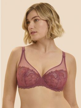 Sujetador escotado con aros Simone Perele Wish 12B319 Rose Sandalwood