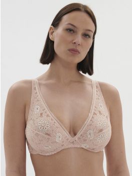 sujetador escotado Simone Perele Festive con aros 1E1350 Rose Ballet