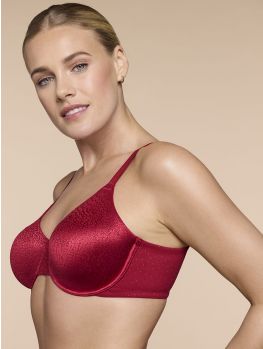 frente perfil sujetador sin relleno y sin costuras, color rojo