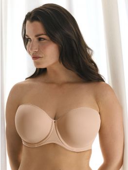 sujetador sin tirantes color beige
