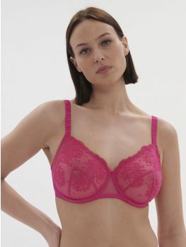 sujetador copa entera color rosa disco