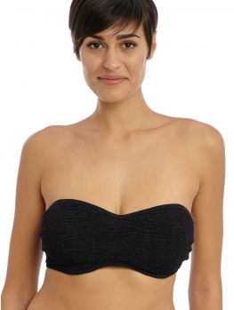 top de bikini bandeau, color negro