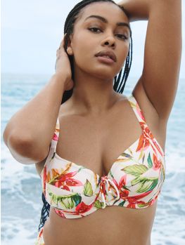top bikini capacidad, sin relleno. Estampado flores