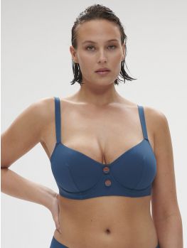 Parte de arriba Bikini Simone Perele Alati 1EBB21 Bleu Mystere