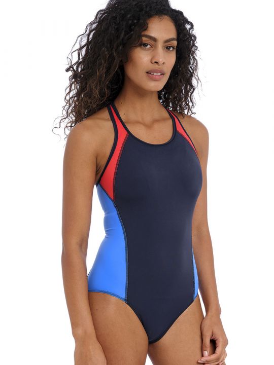 bañador deportivo mujer, color azul navy