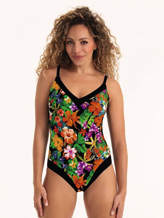 Bañador reductor Rosa Faia Wild Garden Mabela con foam 7735