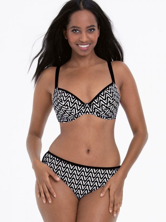 bikini Anita 2023, estampado blanco y negro