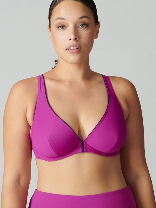 top bikini triangulo, color buganvilia, modelo talla grande