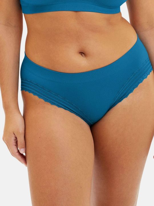 Braguita clásica Sans Complexe Agathe azul ultramar vista frontal sobre modelo