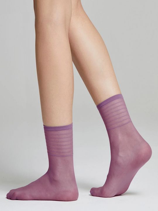 minimedia transparente con rayas, color amatista