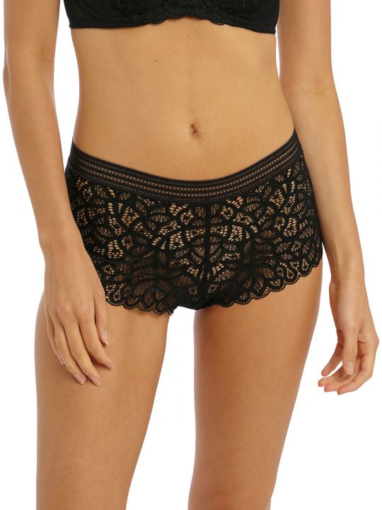 frente culotte de encaje negro