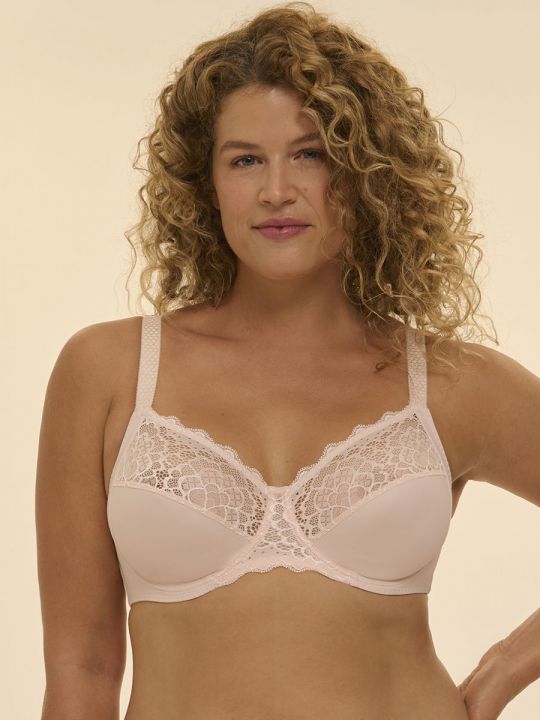 Sujetador copa entera con aros Simone Perele Caresse Rosa Maquillaje