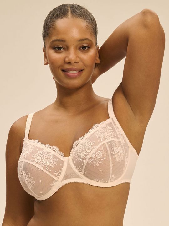 Frente sujetador gran capacidad rosa sakura Simone Pérèle Intrigue, talla 95D
