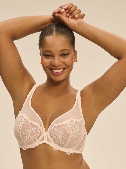 Sujetador escotado con aros Simone Perele Intrigue 1E2319 Rosa Sakura