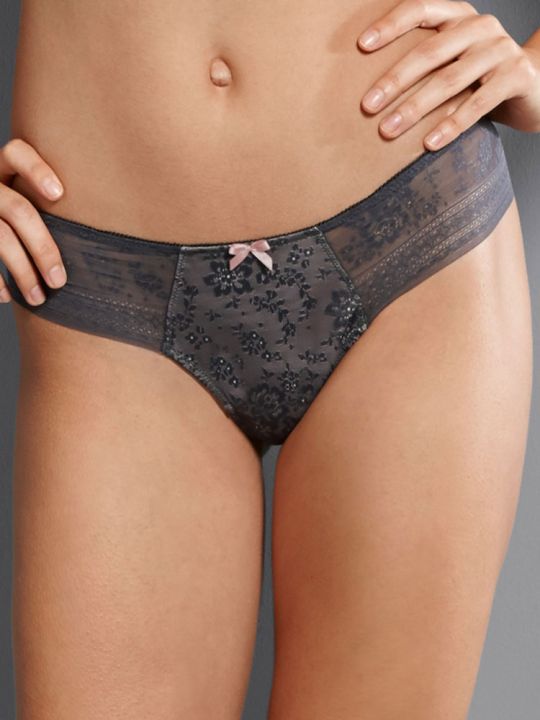 tanga encaje gris
