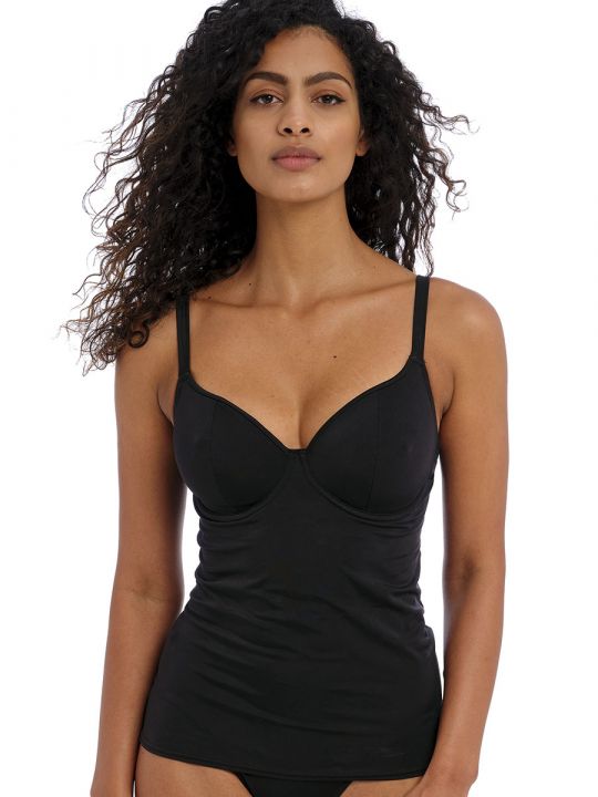 tankini con aros negro liso