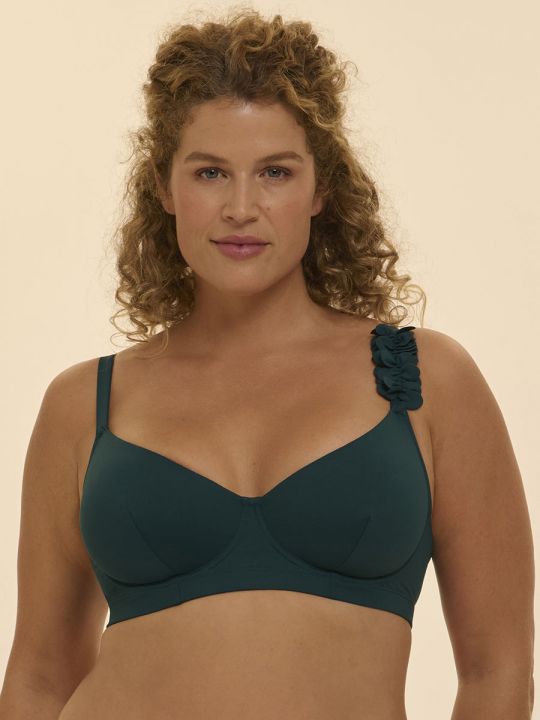 Parte de arriba Bikini con aros Simone Perele Paloma 1DEB21 Esmeralda