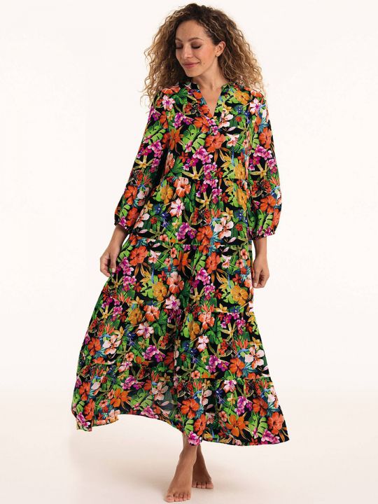 Vestido playa largo Rosa Faia Wild Garden Aymee 8105