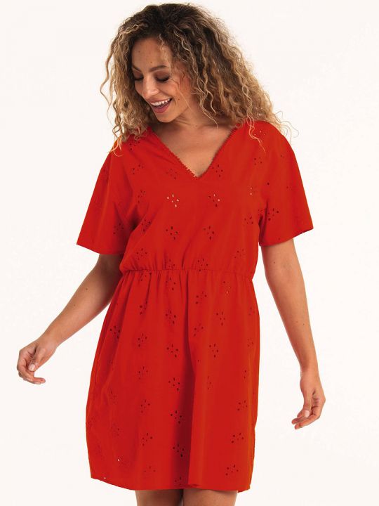 Vestido playa Rosa Faia Wild Garden Teressa Cotton 8115