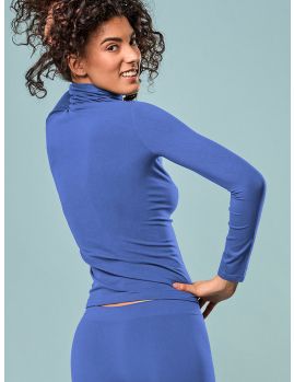 Camiseta mujer Focenza cuello alto sin mangas 607 Azzurro