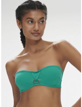 top bikini sin tirantes color verde agua