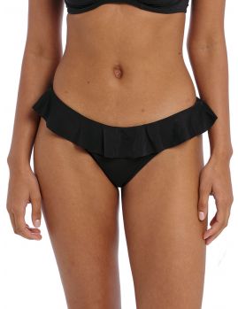 braguita de bikini con volante, color negro liso