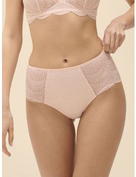 Vista frontal de la Braga Alta Simone Perele Karma 12V770 Rosa Petalo, modelo talla 2