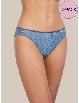 Braga bikini de algodón, color azul más oscuro con estampado geométrico.