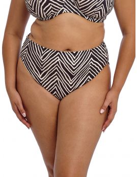 bikini braga alta, estampado ondas en blanco y negro