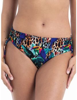 Braga alta ajustable de bikini Rosa Faia Deep Jungle estampado animal print, vista frontal sobre modelo