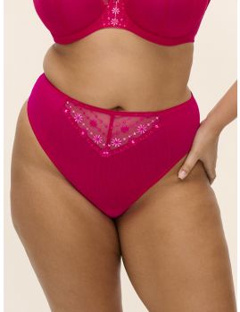 Braga brasileña Elomi Matilda Hot Pink en rosa fucsia vista de frente en modelo

