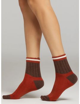 calcetines algodon mujer, modelo Georgia color Paprika