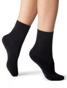 calcetines para mujer de algodón, con puño. color negro