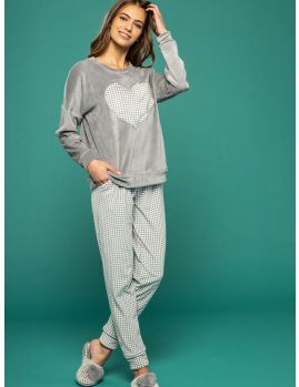 pijama mujer polar gris