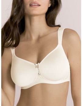 Sujetador reductor sin aros con foam Anita Havanna, color cristal. Vista frontal sobre modelo, foto de catálogo